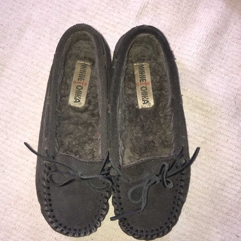 Gray Minnetonka Booties